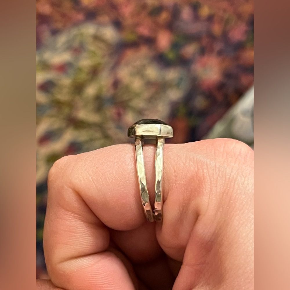 Silver Sapphire Sterling Silver Split Ring 8.75 - image 2